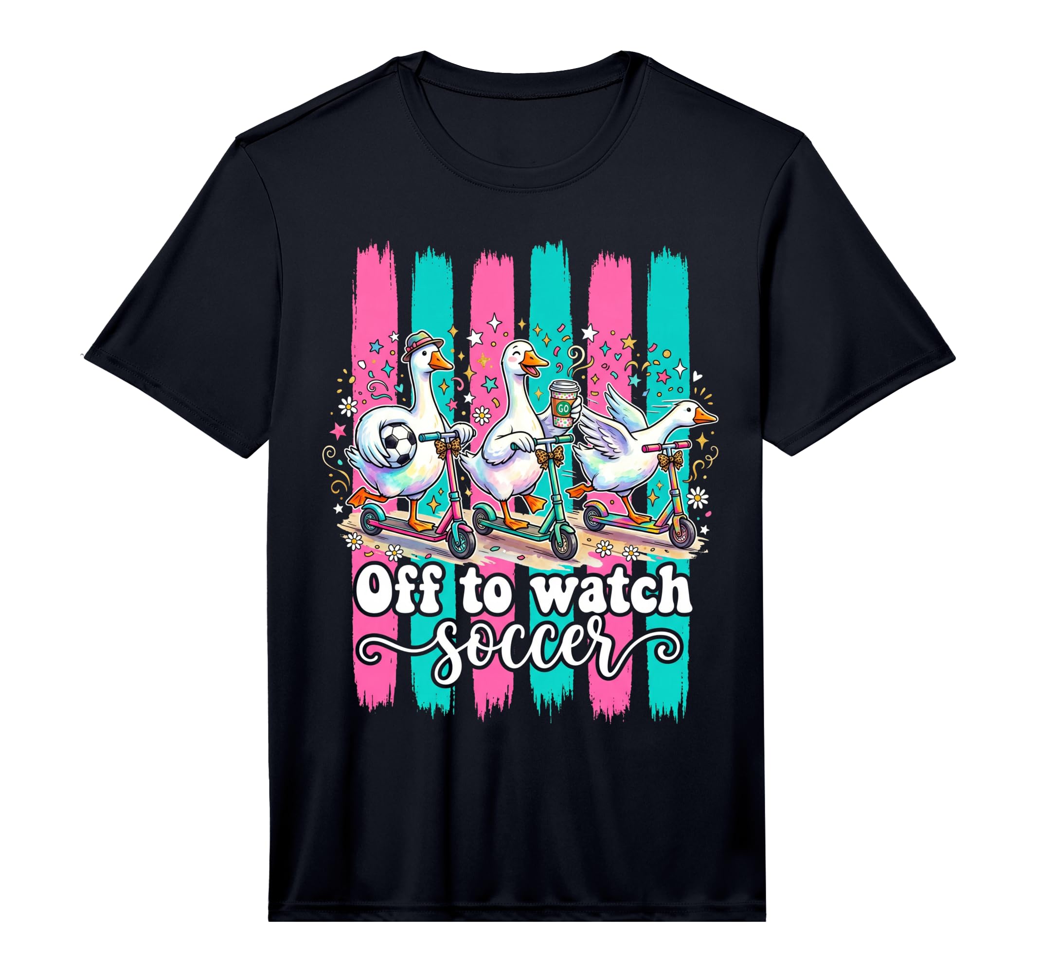 Off To Watch Soccer Silly Goose Funny T-Shirt - Novelty Apparel for Adults - T-Shirt, Sweatshirt, Hoodie