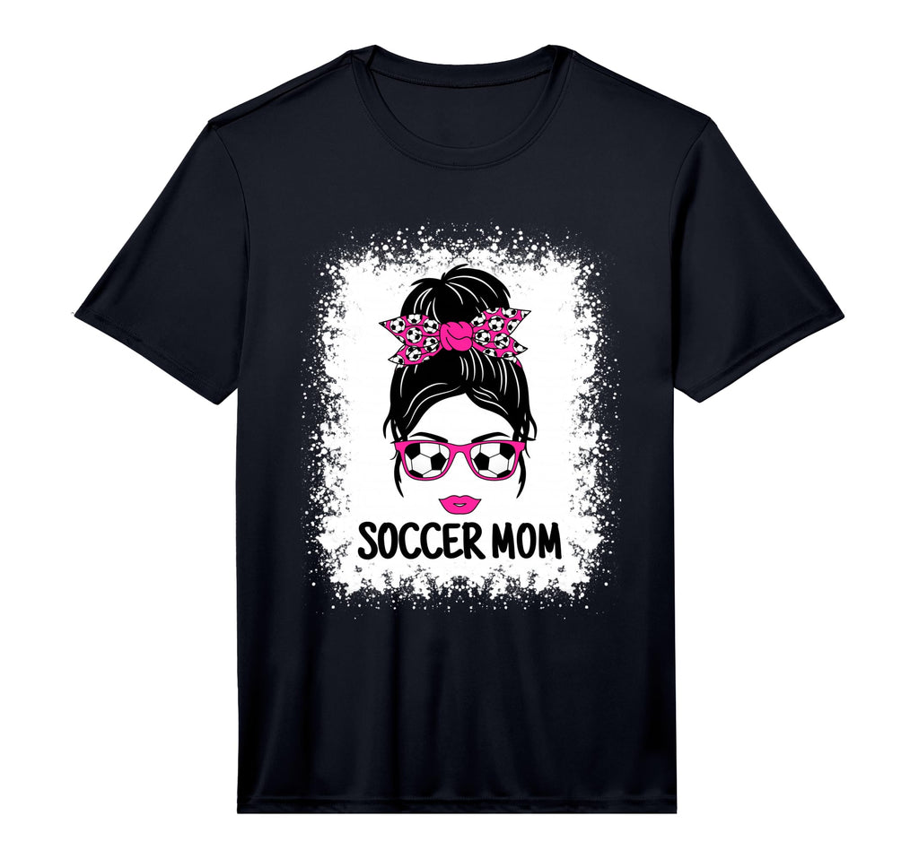 Mens Funny Soccer Mom Messy Bun Ladies T-Shirt - Graphic Print for Adults - T-Shirt, Sweatshirt, Hoodie