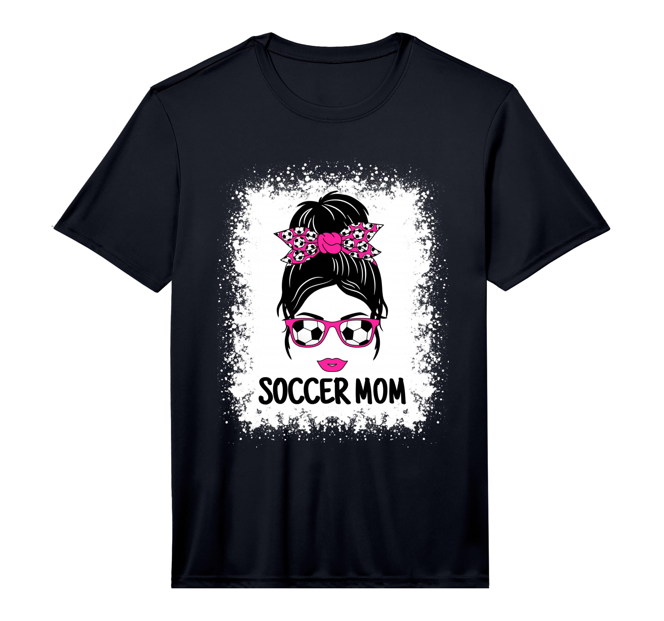 Mens Funny Soccer Mom Messy Bun Ladies T-Shirt - Graphic Print for Adults - T-Shirt, Sweatshirt, Hoodie