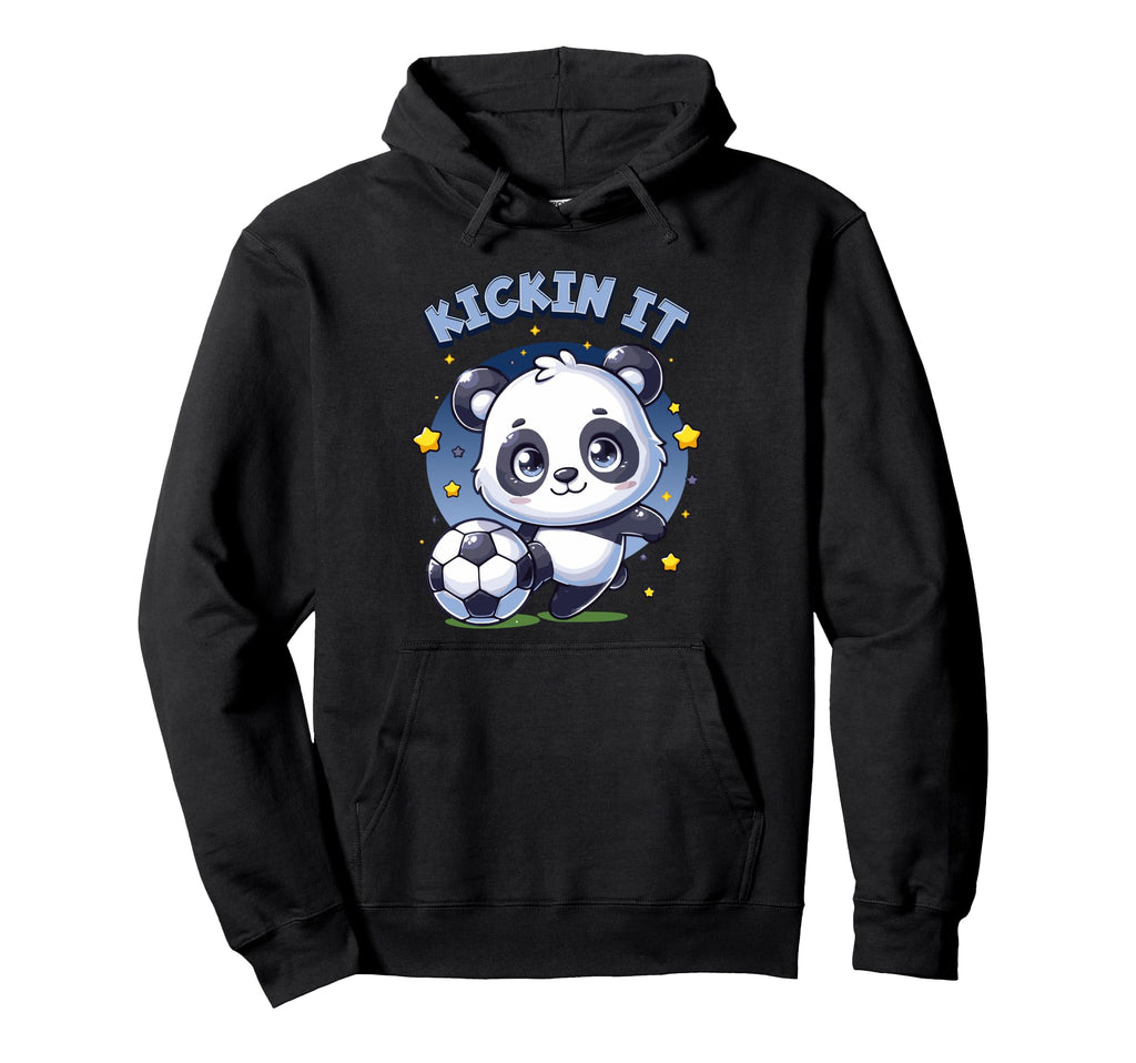Kickin It Soccer Player Panda Ball Animal Hoodie - Unique Graphic Unisex - T-Shirt, Sweatshirt, Hoodie