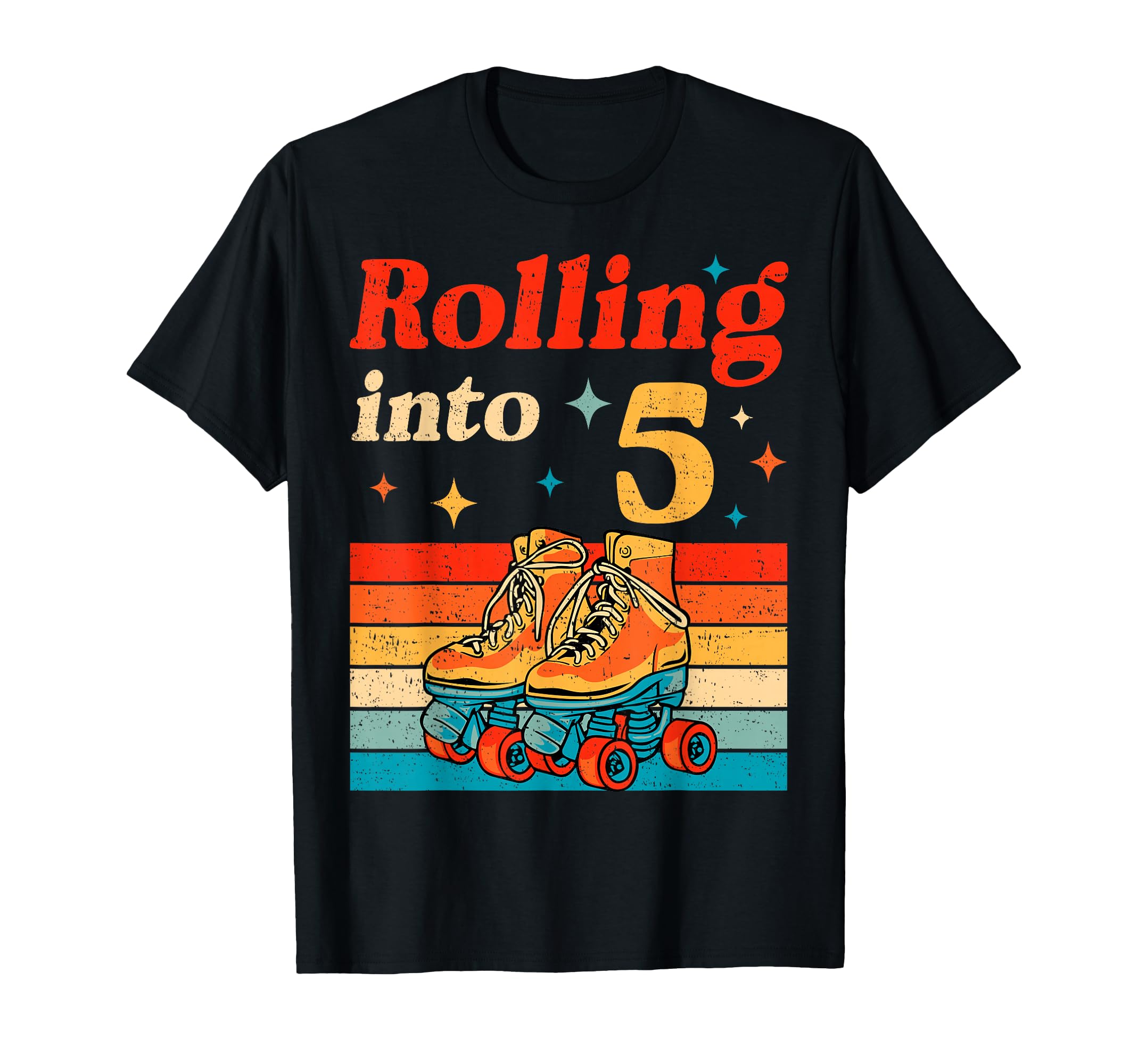 Rolling Into 5 Years Old Roller Skater T-Shirt - Custom Art Print Unisex - T-Shirt, Sweatshirt, Hoodie