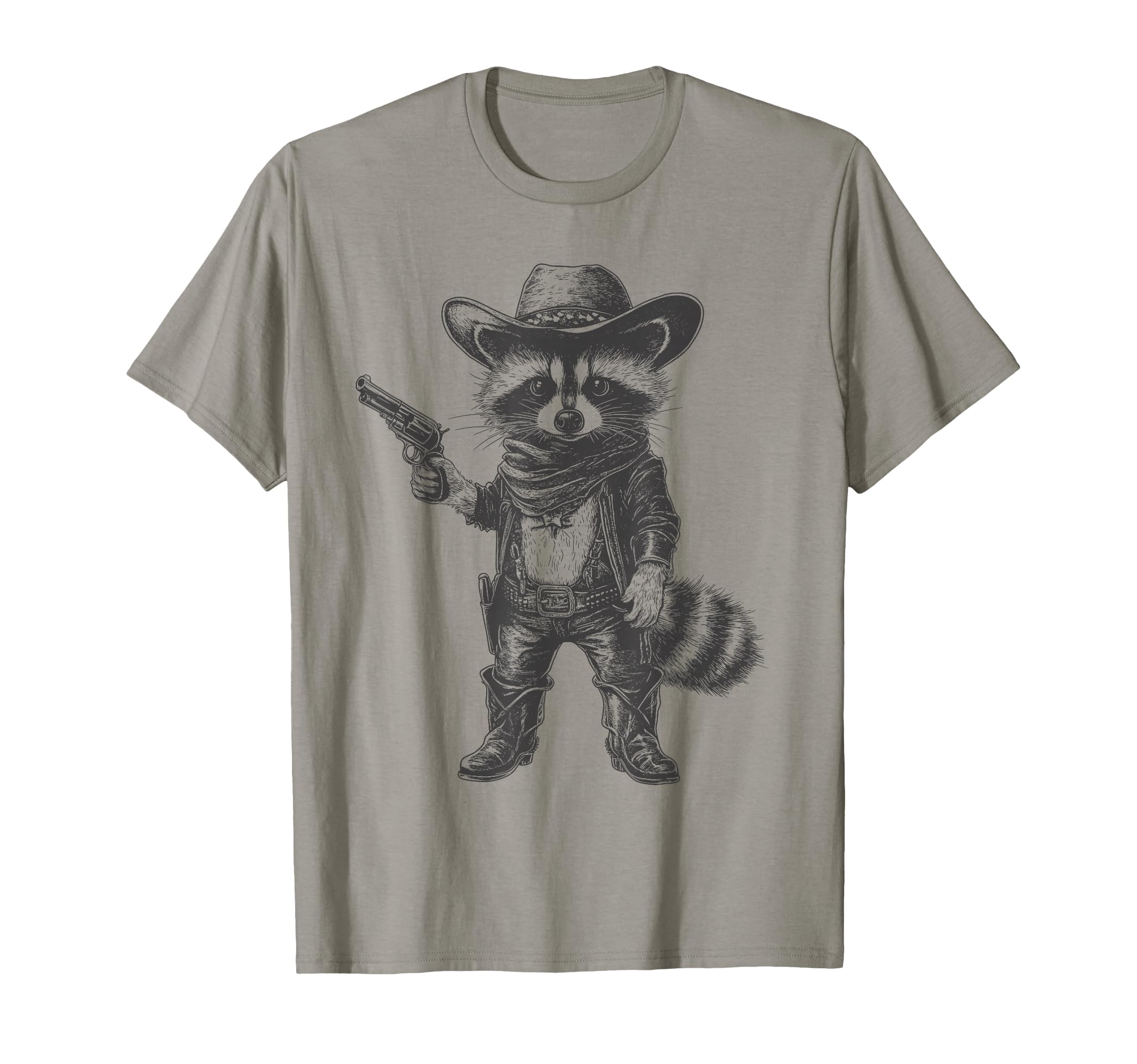 Raccoon Cowboy Hat Funny Western T-Shirt - Fun Novelty Design Unisex - T-Shirt, Sweatshirt, Hoodie