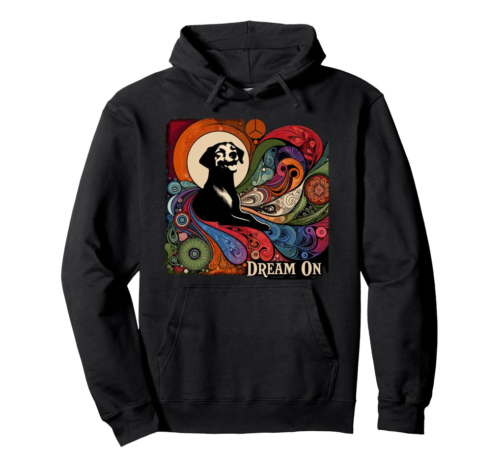 Groovy Dog Dreams Psychedelic 60S Hoodie - Streetwear Style for Adults - T-Shirt, Sweatshirt, Hoodie