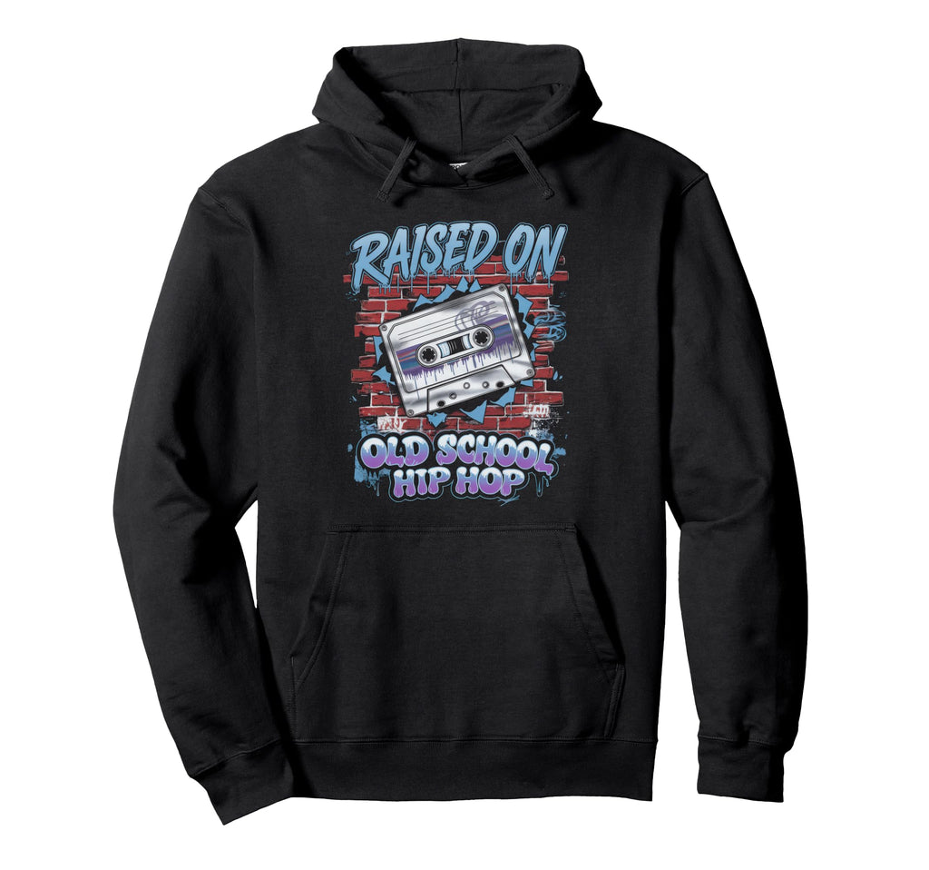 Raised Old School Hip Hop Cassette Hoodie - Custom Art Print Men Women - T-Shirt, Sweatshirt, Hoodie