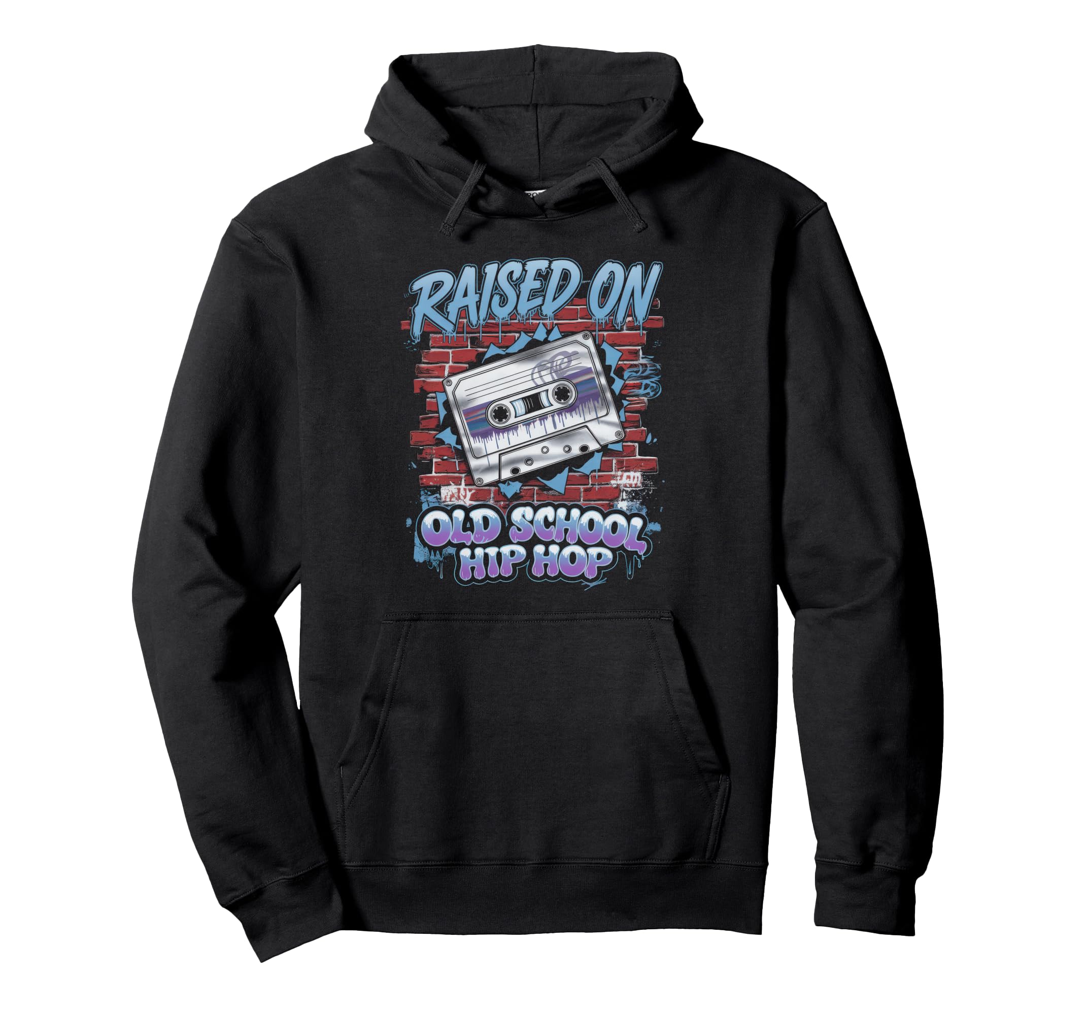 Raised Old School Hip Hop Cassette Hoodie - Custom Art Print Men Women - T-Shirt, Sweatshirt, Hoodie