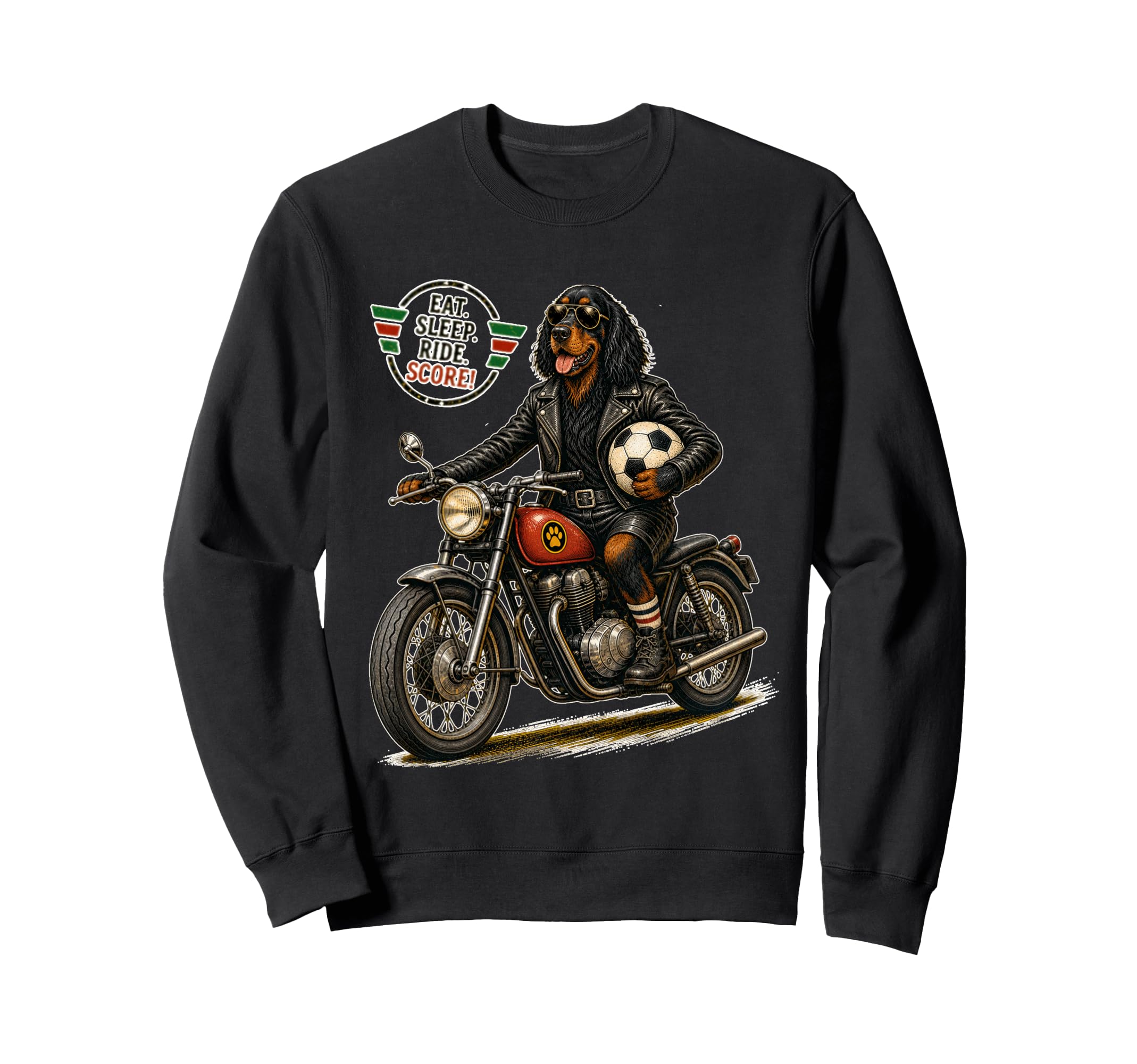 Gordon Setter Ride Motorbike Love Sweatshirt - Novelty Apparel for Adults - T-Shirt, Sweatshirt, Hoodie