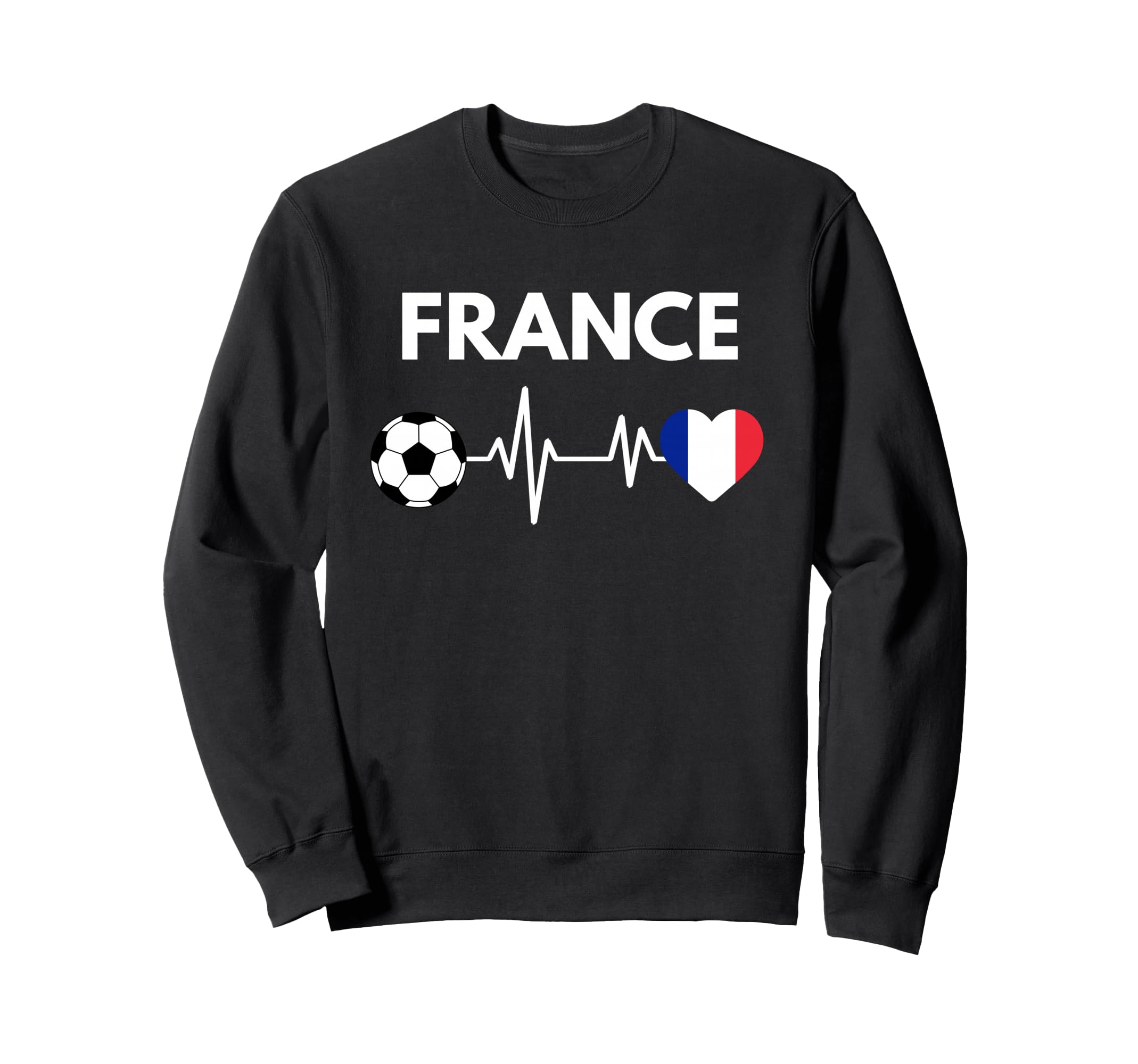 France Flag Heartbeat Soccer Sweatshirt - Minimalist Print Men Women - T-Shirt, Sweatshirt, Hoodie