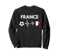 France Flag Heartbeat Soccer Sweatshirt - Minimalist Print Unisex - T-Shirt, Sweatshirt, Hoodie