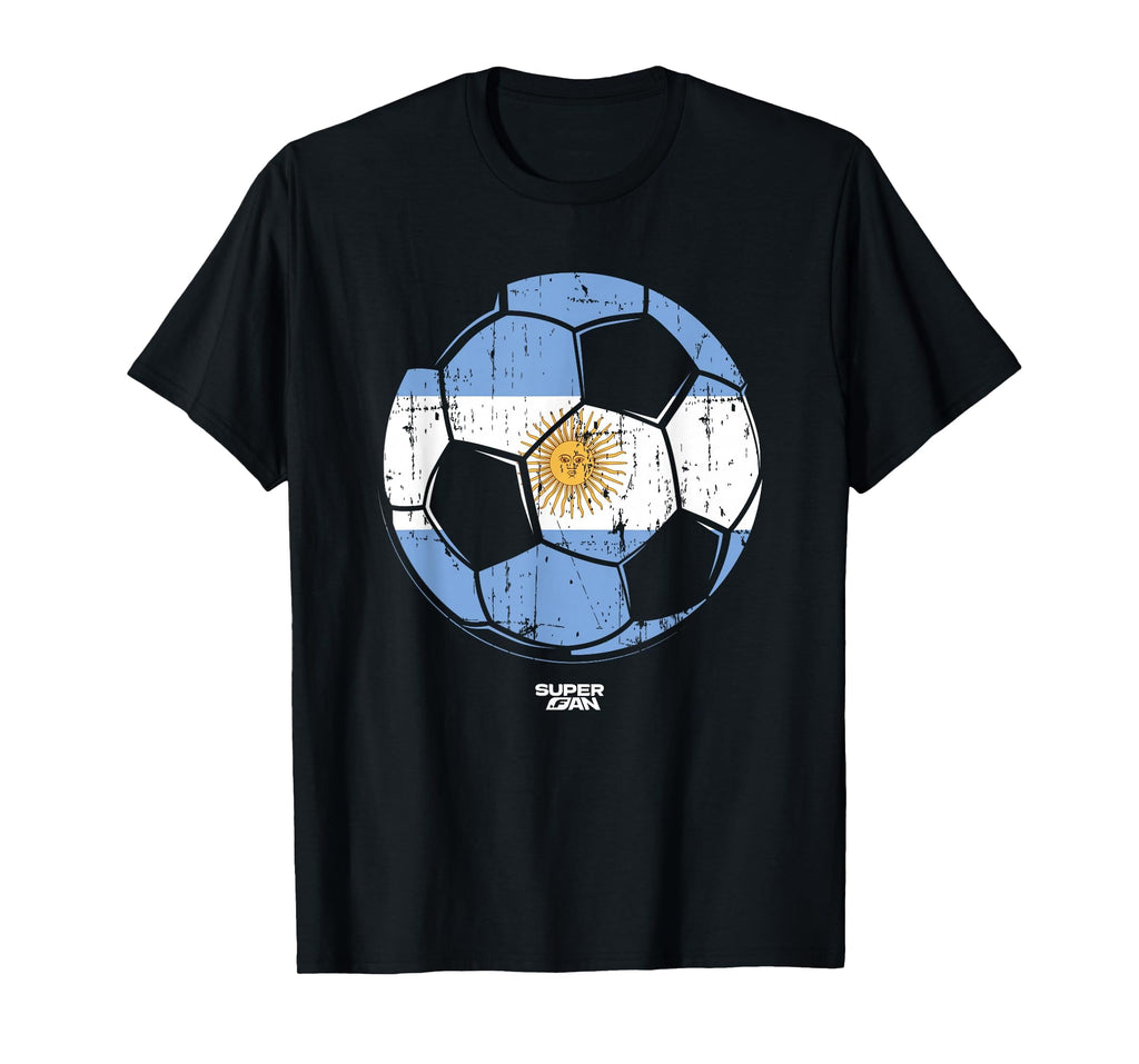 Superfan Argentina Soccer Ball Flag T-Shirt - Novelty Apparel Unisex - T-Shirt, Sweatshirt, Hoodie