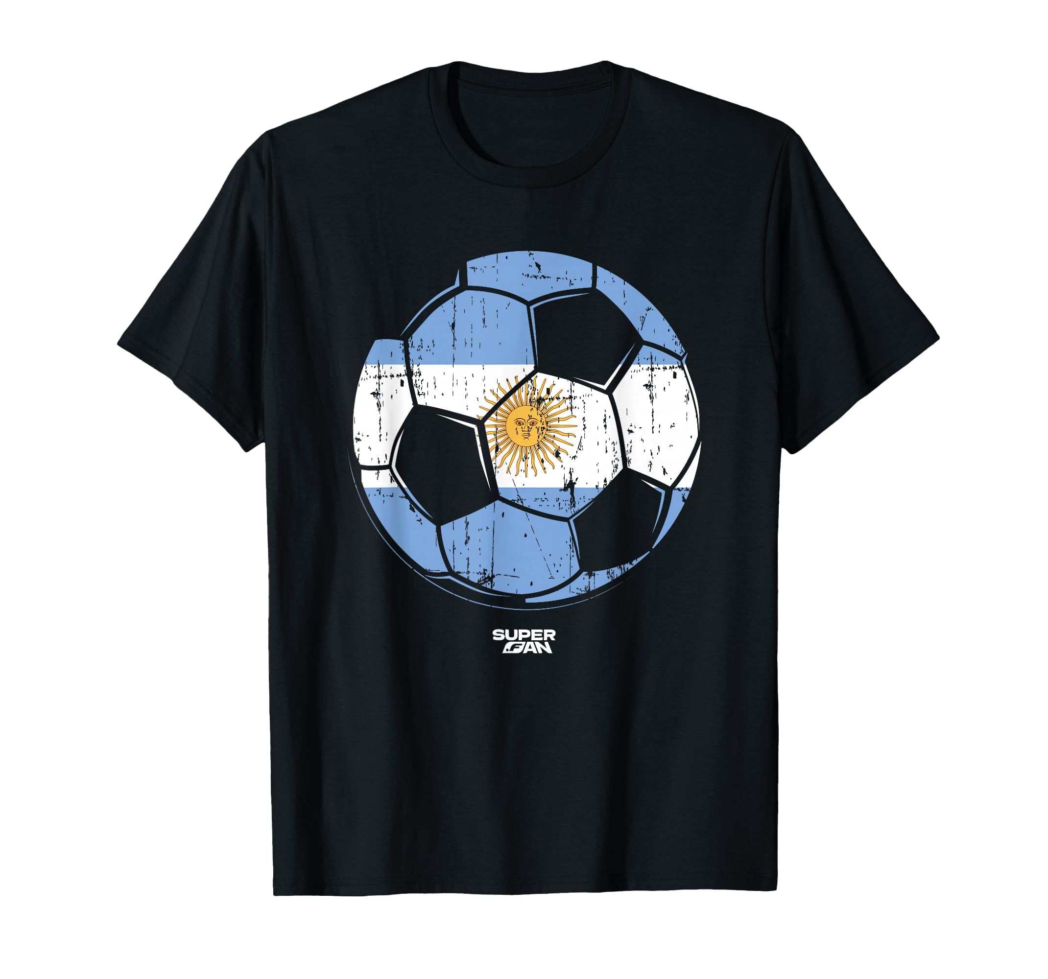 Superfan Argentina Soccer Ball Flag T-Shirt - Novelty Apparel Unisex - T-Shirt, Sweatshirt, Hoodie