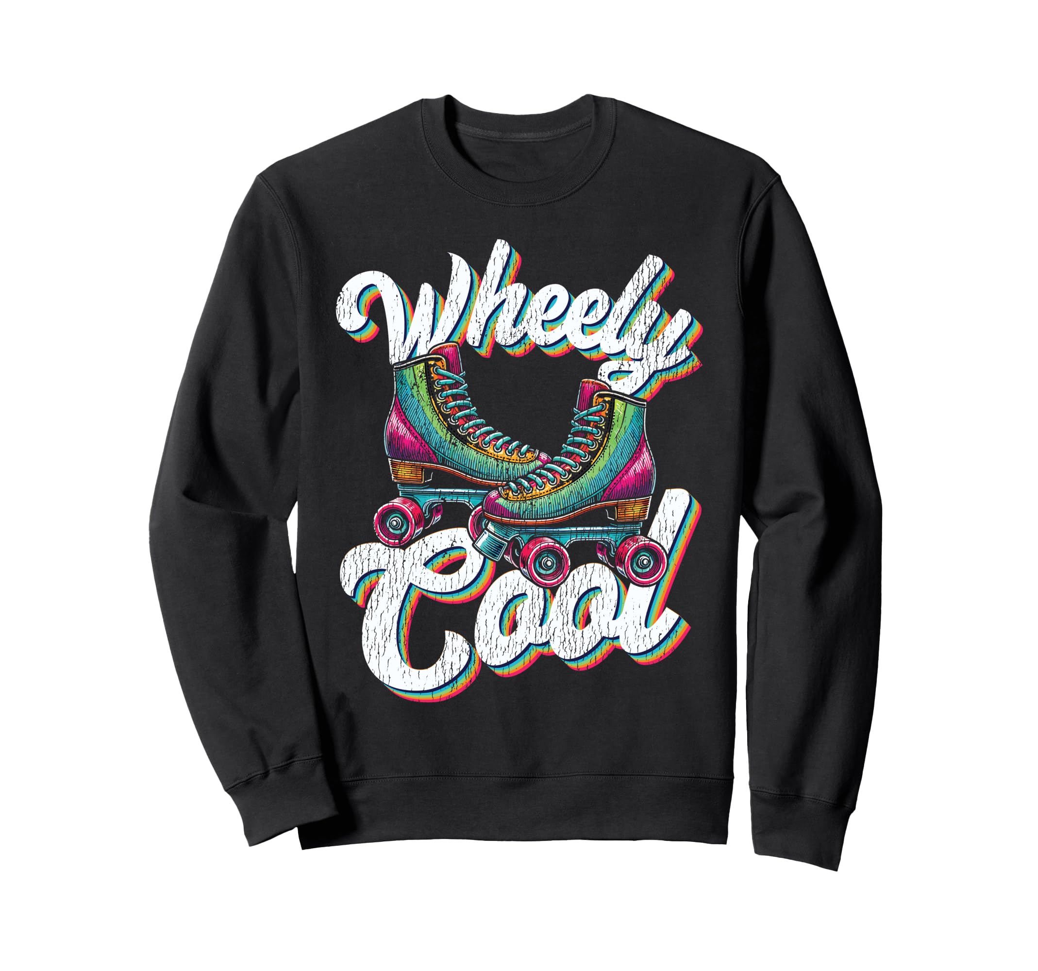Roller Skating Skate 1970S Wheely Sweatshirt - Aesthetic Graphic for Adults - T-Shirt, Sweatshirt, Hoodie