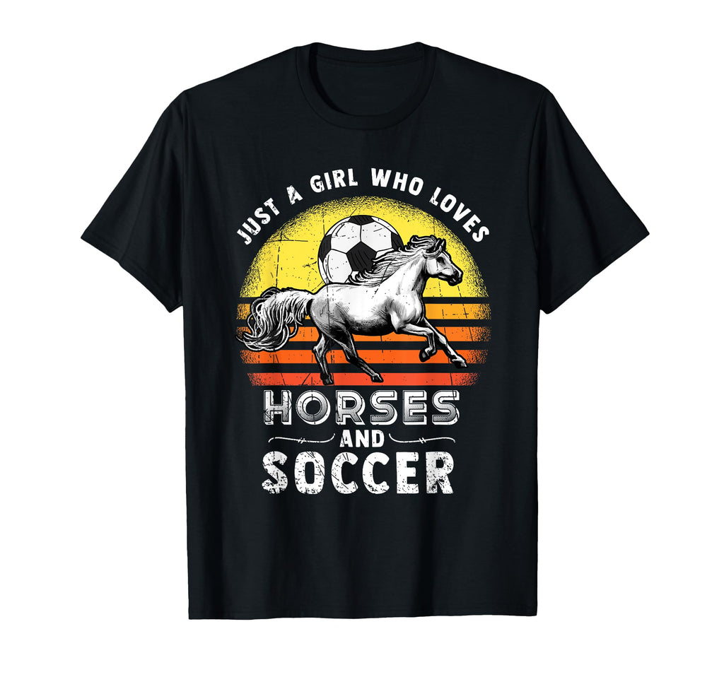 Just Who Loves Soccer And Horses T-Shirt - Trendy Graphic for Adults - T-Shirt, Sweatshirt, Hoodie