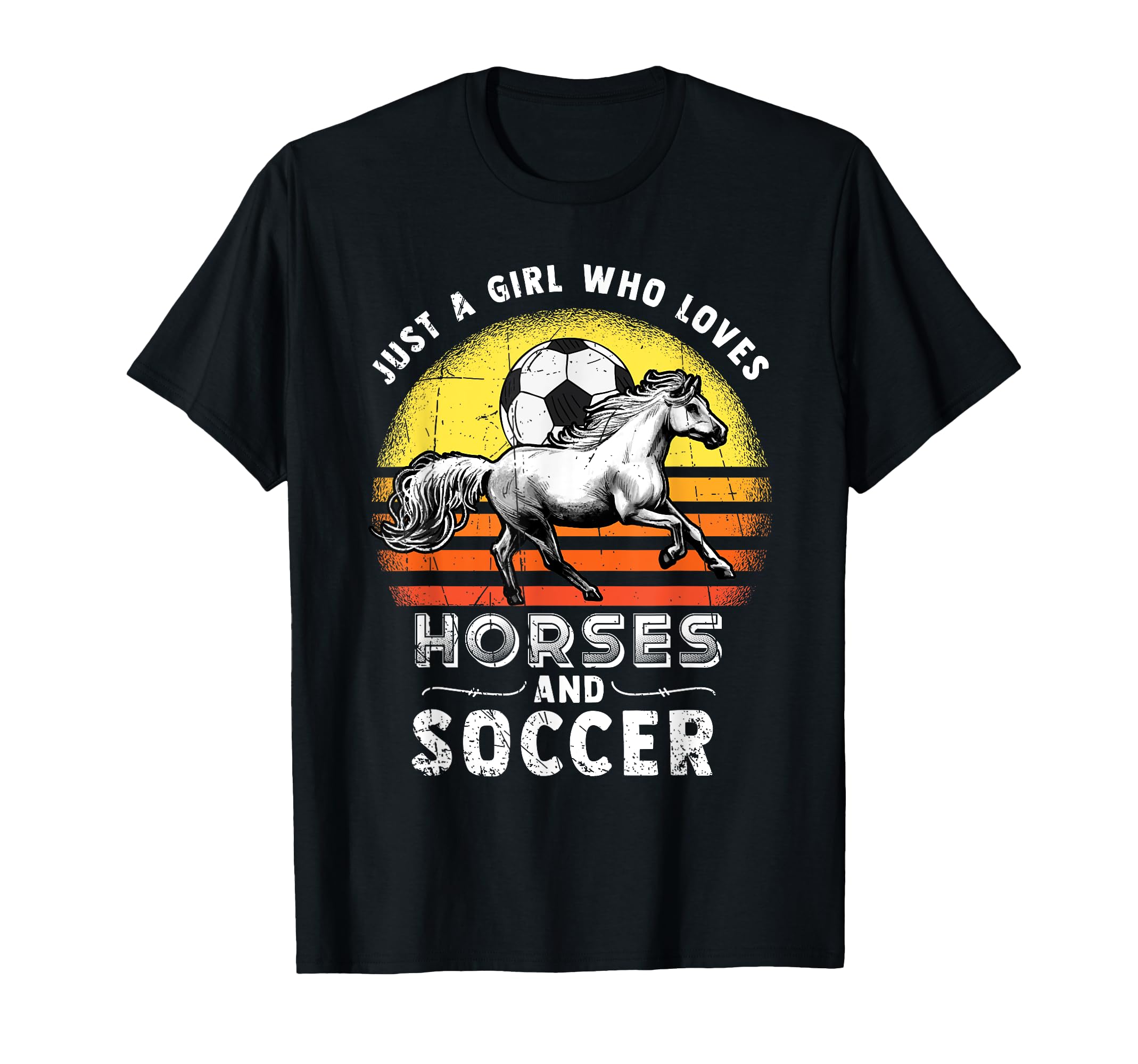 Just Who Loves Soccer And Horses T-Shirt - Trendy Graphic for Adults - T-Shirt, Sweatshirt, Hoodie
