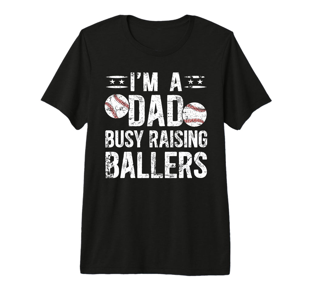 Mens Busy Raising Ballers Baseball T-Shirt - Minimalist Print Men Women - T-Shirt, Sweatshirt, Hoodie