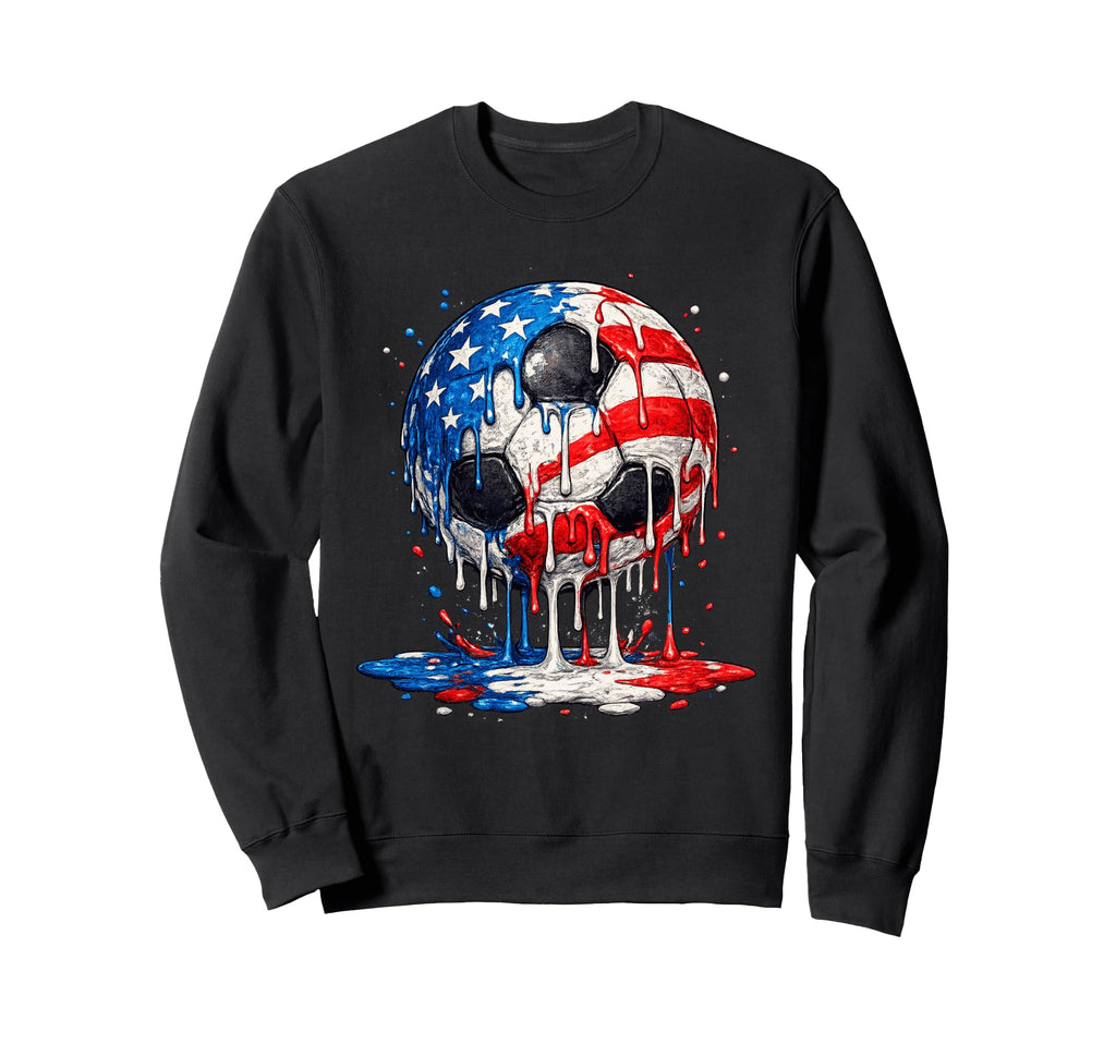 Soccer Drip Ice Cream American Flag 4Th Sweatshirt - Unique Graphic Unisex - T-Shirt, Sweatshirt, Hoodie