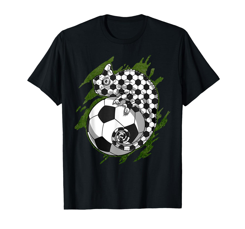 Chameleon Soccer Player Ball Dad Joke T-Shirt - Minimalist Print Men Women - T-Shirt, Sweatshirt, Hoodie