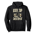 Kick Sip Repeat Soccer Coffee Lover Hoodie - Novelty Apparel Unisex - T-Shirt, Sweatshirt, Hoodie