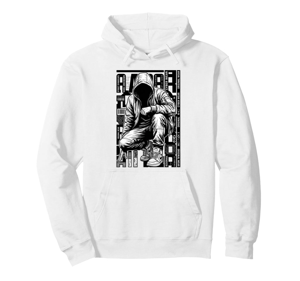 Hip Hop Cyber Street Rebel Shadow Old Hoodie - Aesthetic Graphic Men Women - T-Shirt, Sweatshirt, Hoodie