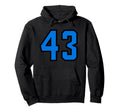 Blue Black Sport Team Number 43 Hoodie - Custom Art Print for Adults - T-Shirt, Sweatshirt, Hoodie