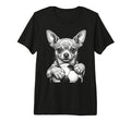 Chihuahua Dog Black White Player Line T-Shirt - Trendy Graphic for Adults - T-Shirt, Sweatshirt, Hoodie