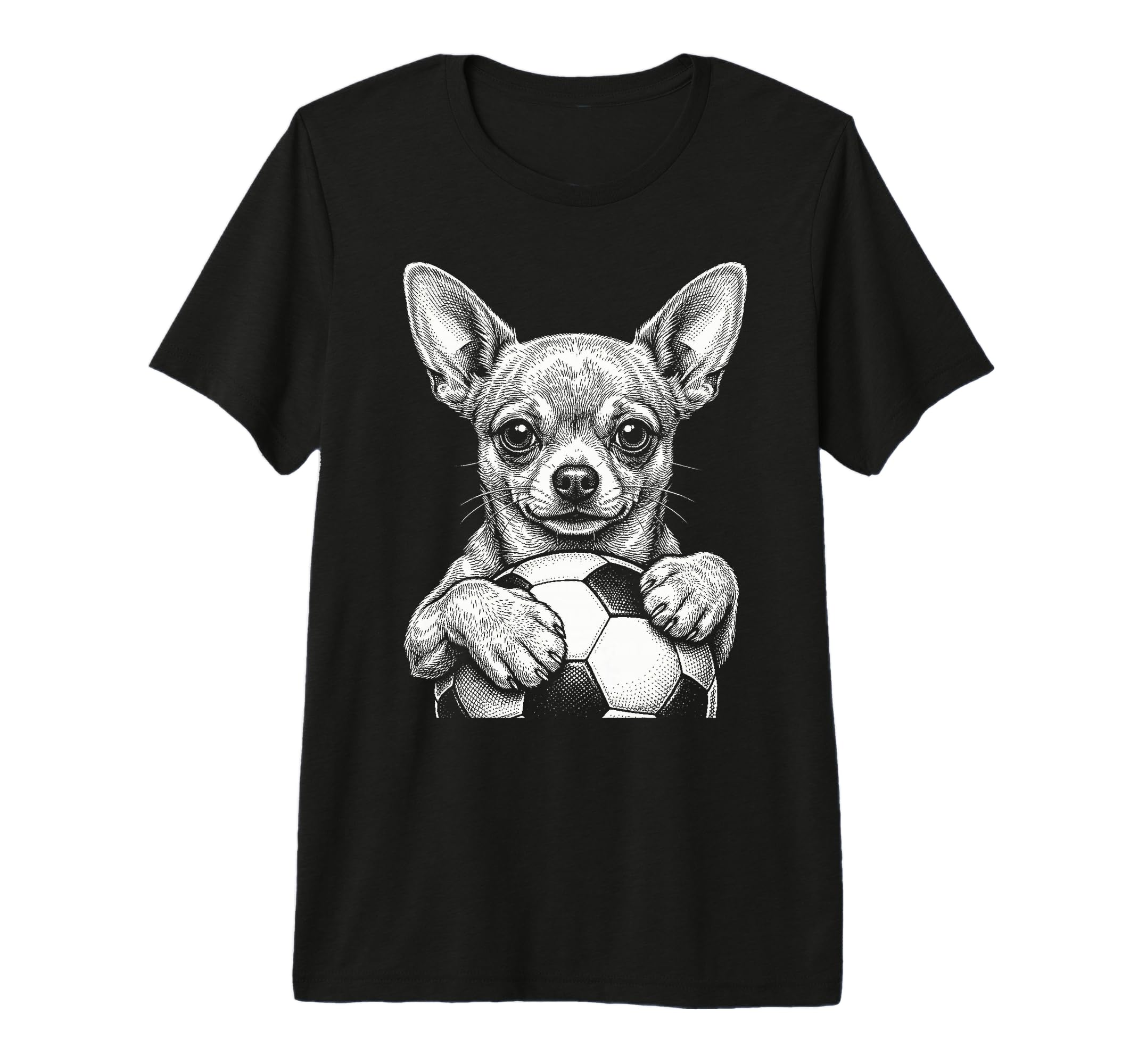 Chihuahua Dog Black White Player Line T-Shirt - Trendy Graphic for Adults - T-Shirt, Sweatshirt, Hoodie