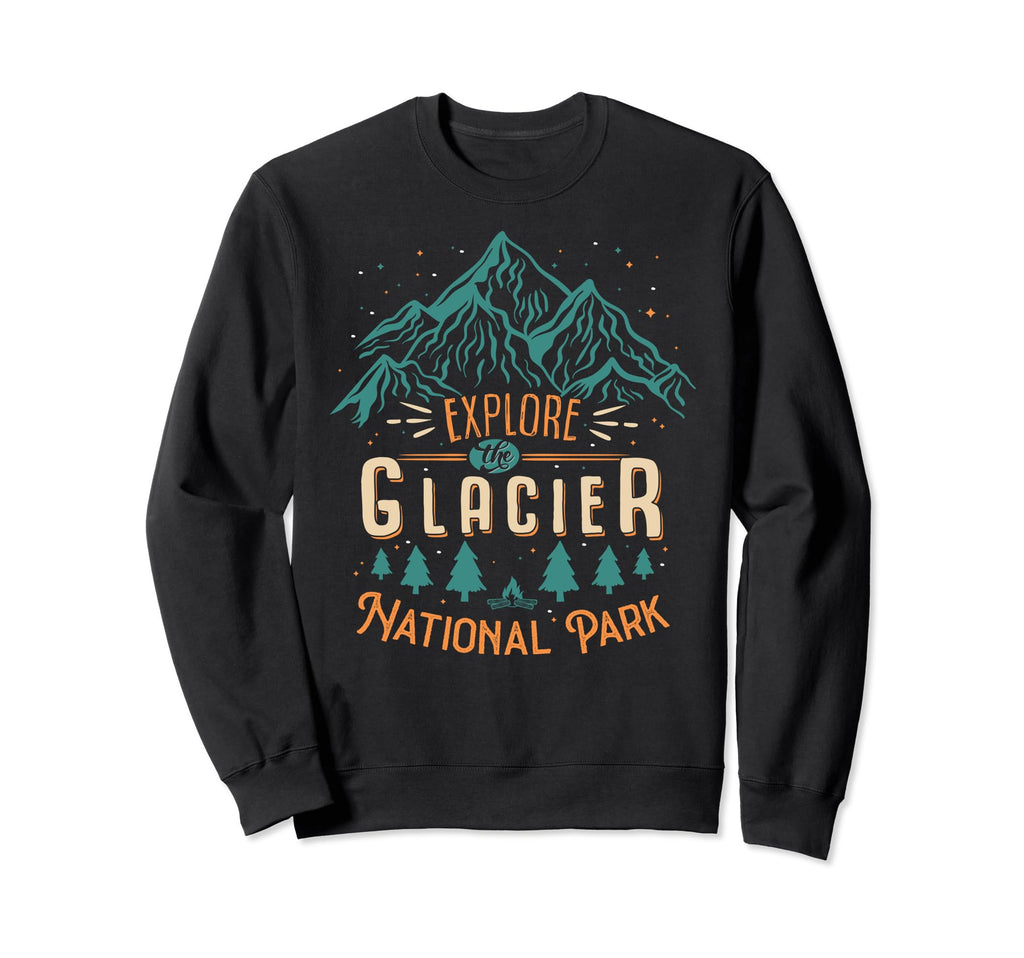 Glacier National Park Us Glacier Sweatshirt - Graphic Print Men Women - T-Shirt, Sweatshirt, Hoodie