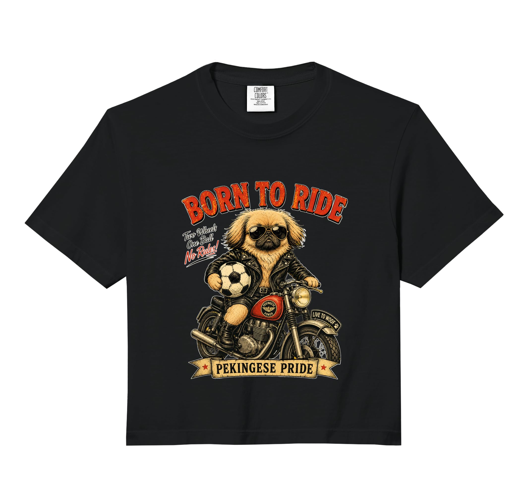 Pekingese Ride Motorbike Love Footbal Sweatshirt - Novelty Apparel Unisex - T-Shirt, Sweatshirt, Hoodie