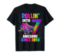 Birthday Roller Skating 7Th Rollin T-Shirt - Unique Graphic for Adults - T-Shirt, Sweatshirt, Hoodie