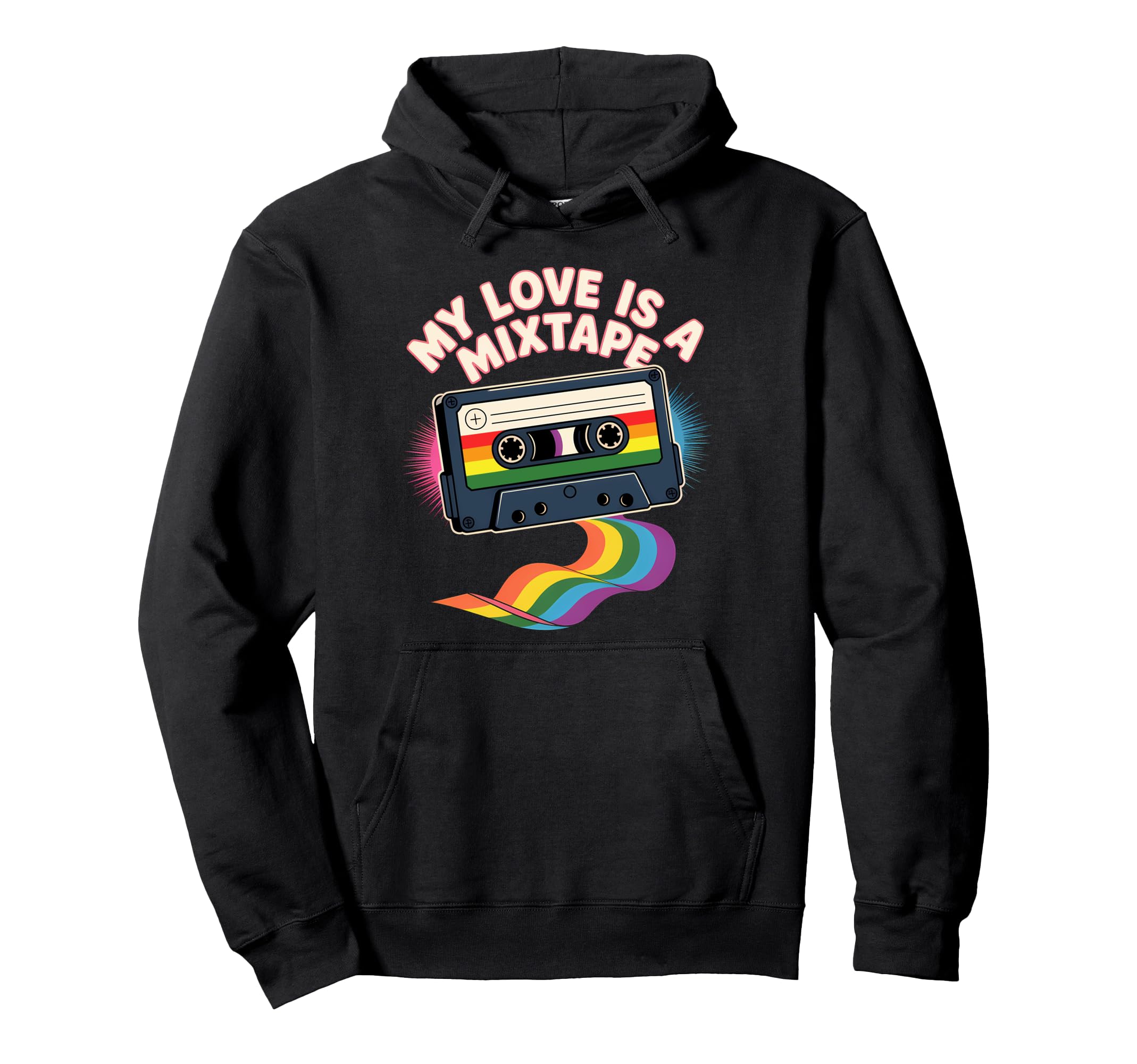 Lgbt Cassette Mixtape Lgbtqia Hoodie - Casual Everyday Wear for Adults - T-Shirt, Sweatshirt, Hoodie