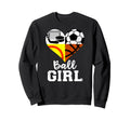 Ball Heart Soccer Softball Basketball Sweatshirt - Minimalist Print Unisex - T-Shirt, Sweatshirt, Hoodie