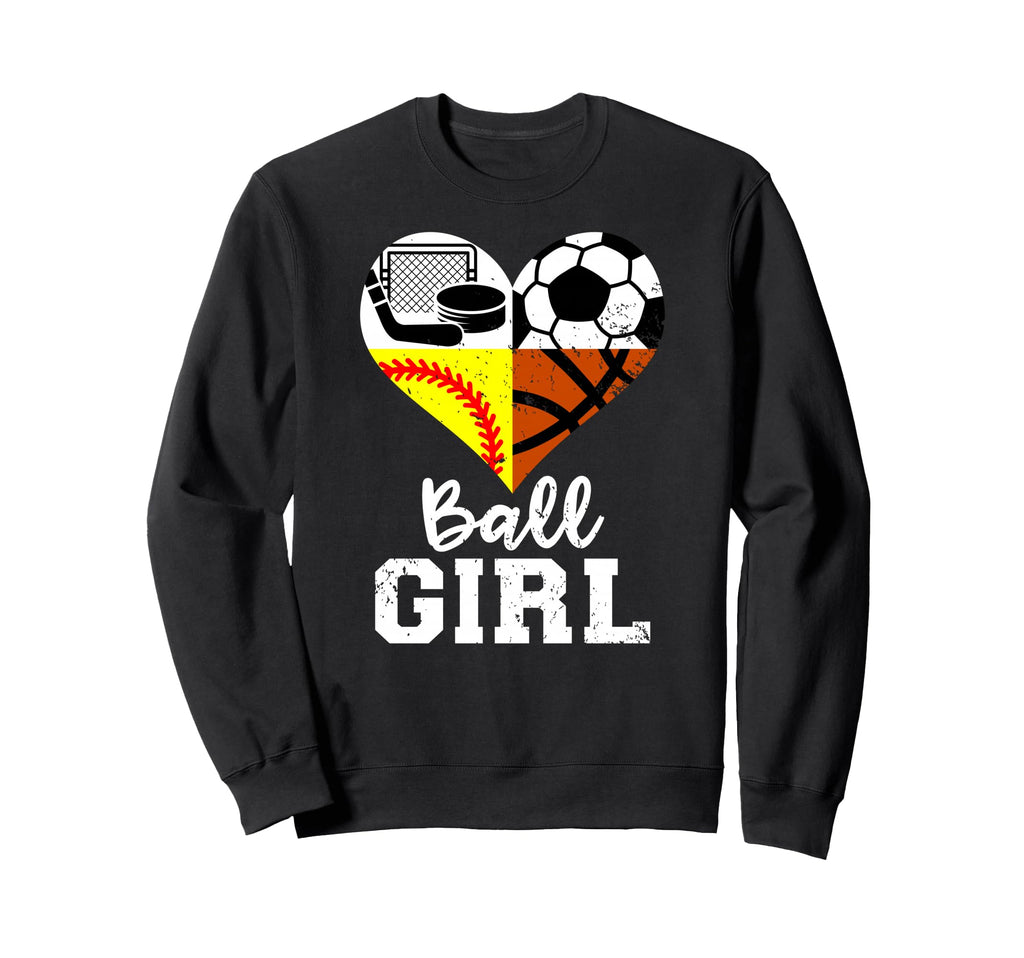 Ball Heart Soccer Softball Sweatshirt - Unique Graphic for Adults - T-Shirt, Sweatshirt, Hoodie