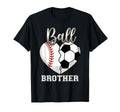Ball Brother Baseball Soccer Heart Mothers T-Shirt - Trendy Graphic Unisex - T-Shirt, Sweatshirt, Hoodie