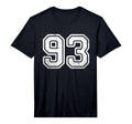 Number 93 White Sport Distressed Varsity T-Shirt - Graphic Print Men Women - T-Shirt, Sweatshirt, Hoodie