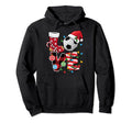 Soccer Pajamas Fun Red Plaid Santa Hat Hoodie - Trendy Graphic Men Women - T-Shirt, Sweatshirt, Hoodie