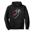 Colorful Funny Soccer Player Fan Game Hoodie - Custom Art Print for Adults - T-Shirt, Sweatshirt, Hoodie