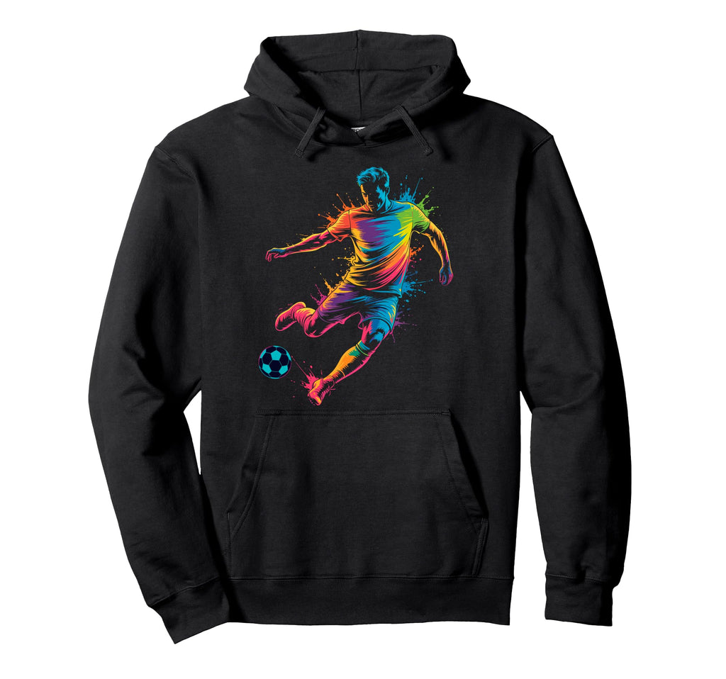 Colorful Funny Soccer Player Fan Game Day Hoodie - Graphic Print Men Women - T-Shirt, Sweatshirt, Hoodie