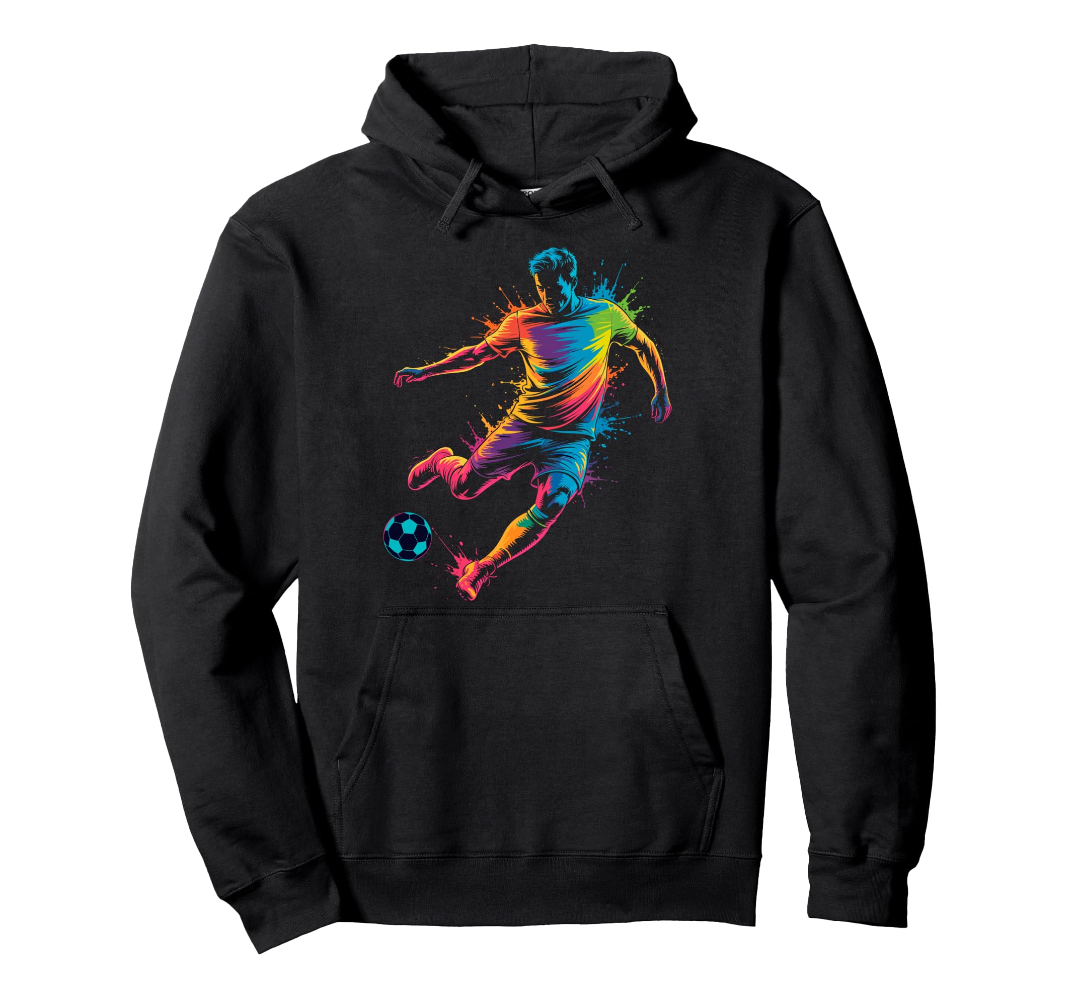 Colorful Funny Soccer Player Fan Game Day Hoodie - Graphic Print Men Women - T-Shirt, Sweatshirt, Hoodie