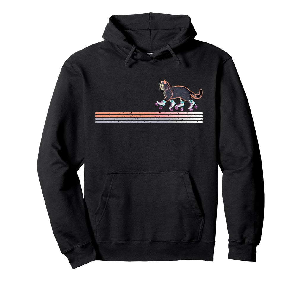 Roller Skating Cats Derby Skater Hoodie - Novelty Apparel Unisex - T-Shirt, Sweatshirt, Hoodie
