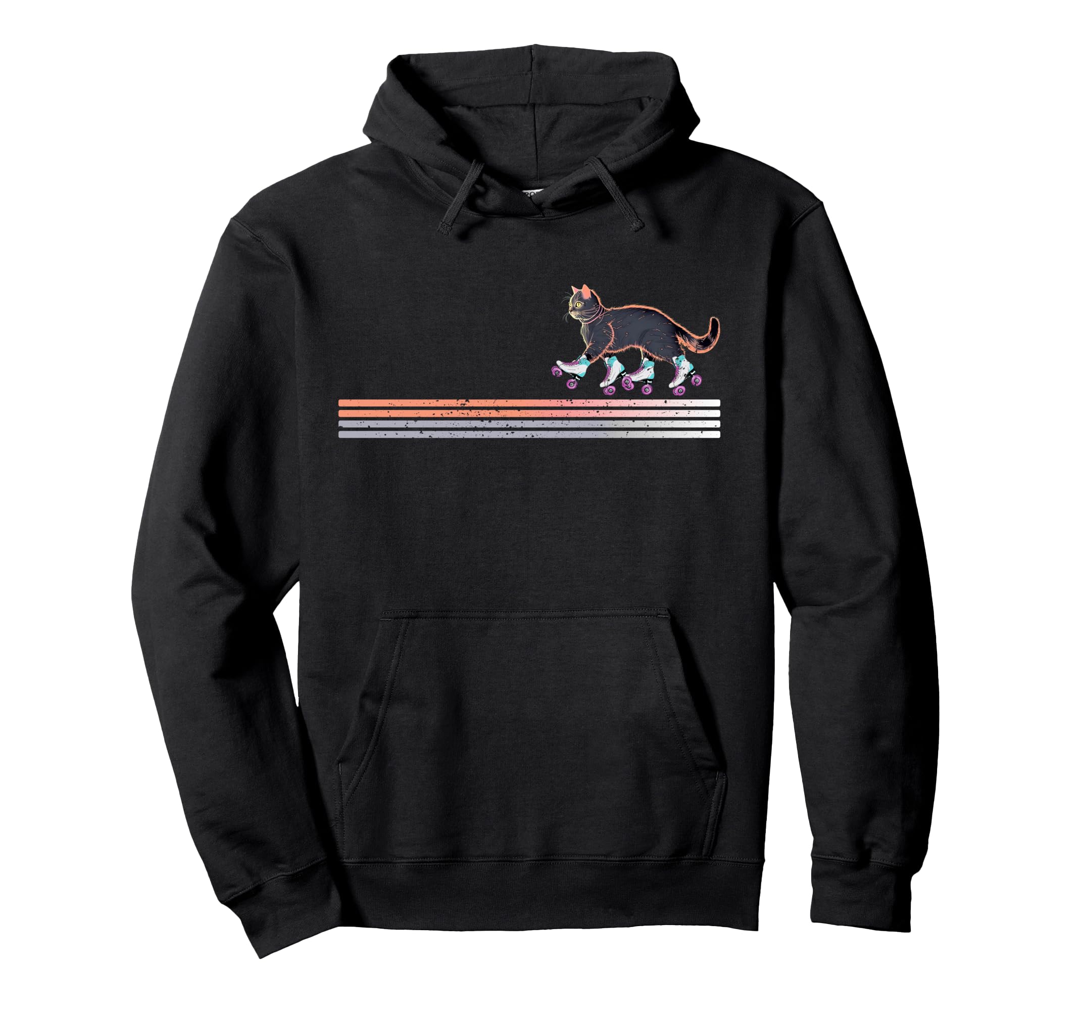Roller Skating Cats Derby Skater Hoodie - Novelty Apparel Unisex - T-Shirt, Sweatshirt, Hoodie