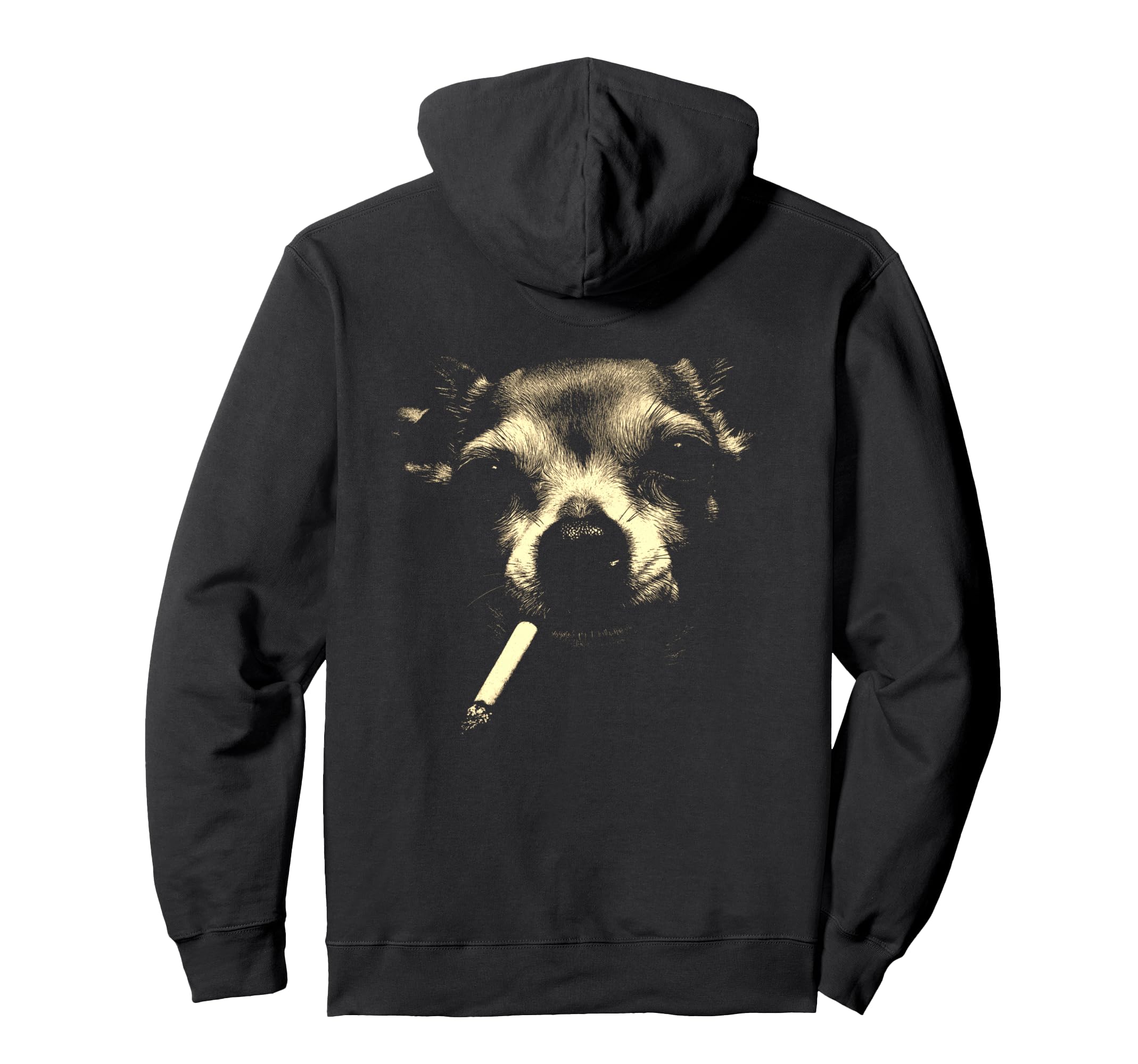 Chihuahua Smoking Cigarette Grunge Hoodie - Casual Everyday Wear Men Women - T-Shirt, Sweatshirt, Hoodie