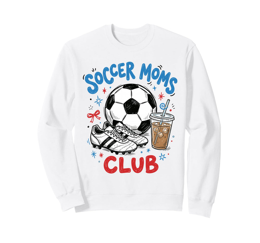 Soccer Moms Club Iced Coffee Cleats Sweatshirt - Novelty Apparel Men Women - T-Shirt, Sweatshirt, Hoodie