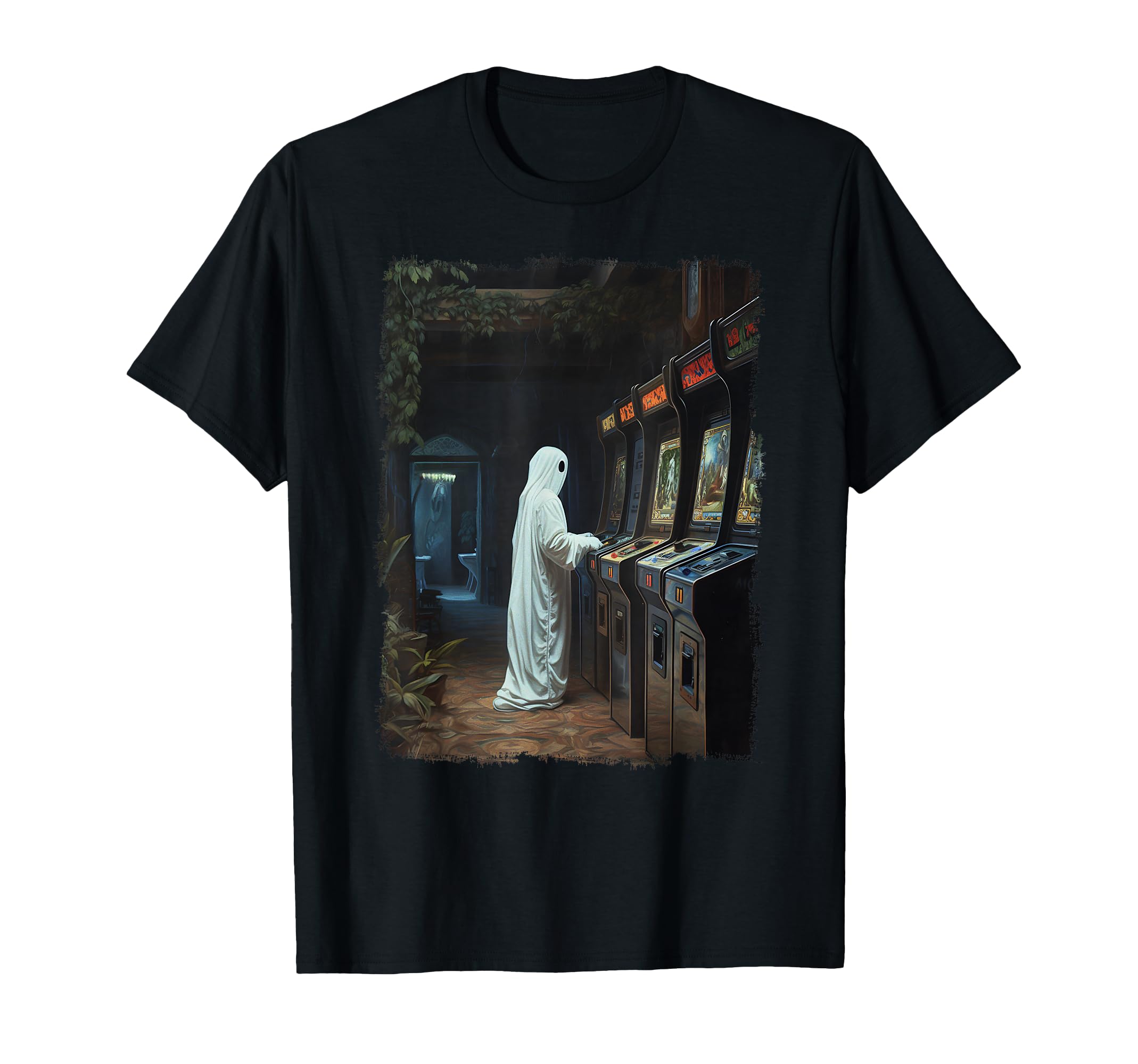 White Ghost Arcade Gaming Spooky T-Shirt - Casual Everyday Wear for Adults - T-Shirt, Sweatshirt, Hoodie