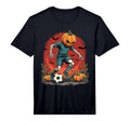 Spooky Skeleton Soccer Player Pumpkin T-Shirt - Custom Art Print Unisex - T-Shirt, Sweatshirt, Hoodie