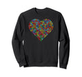Colorful Soccer Ball Love Heart Sweatshirt - Fun Novelty Design for Adults - T-Shirt, Sweatshirt, Hoodie