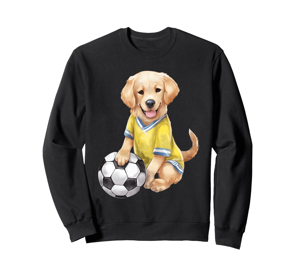 Retriever Puppy Soccer Player Dog Sweatshirt - Unique Graphic for Adults - T-Shirt, Sweatshirt, Hoodie