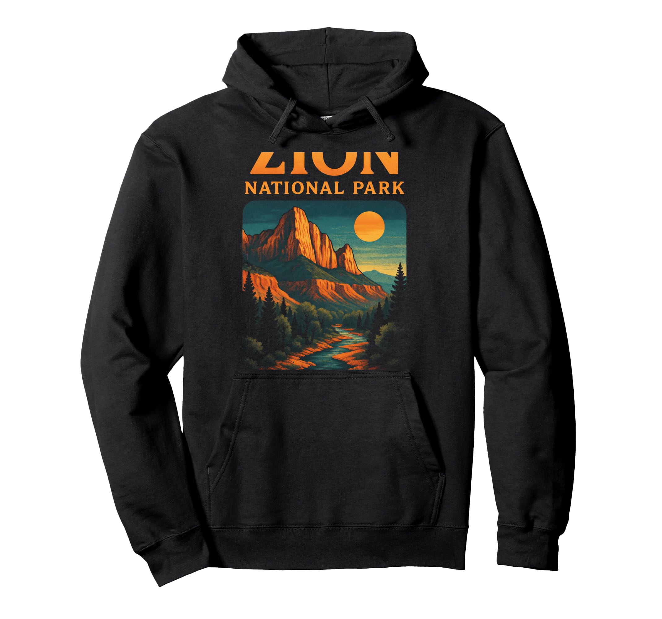 Zion National Park Sunset Hiking Hoodie - Graphic Print Men Women - T-Shirt, Sweatshirt, Hoodie