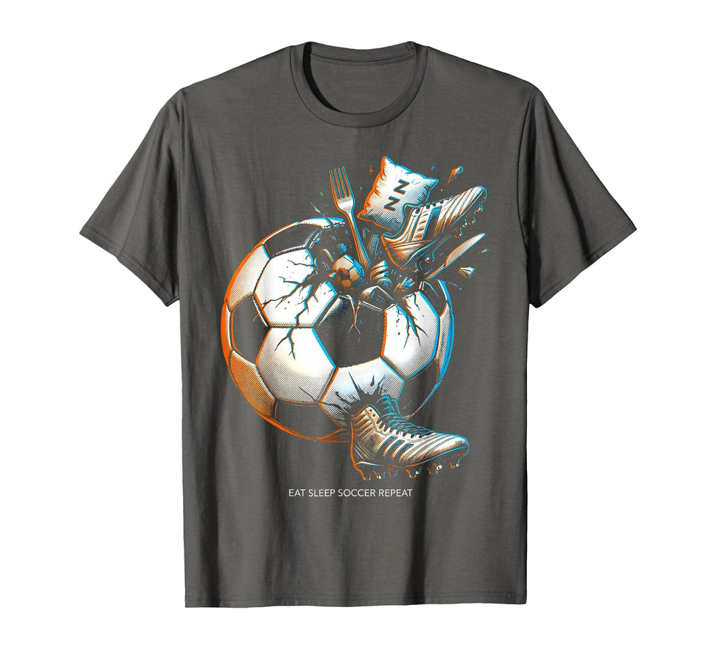 Eat Sleep Soccer Repeat Soccer T-Shirt - Graphic Print for Adults - T-Shirt, Sweatshirt, Hoodie