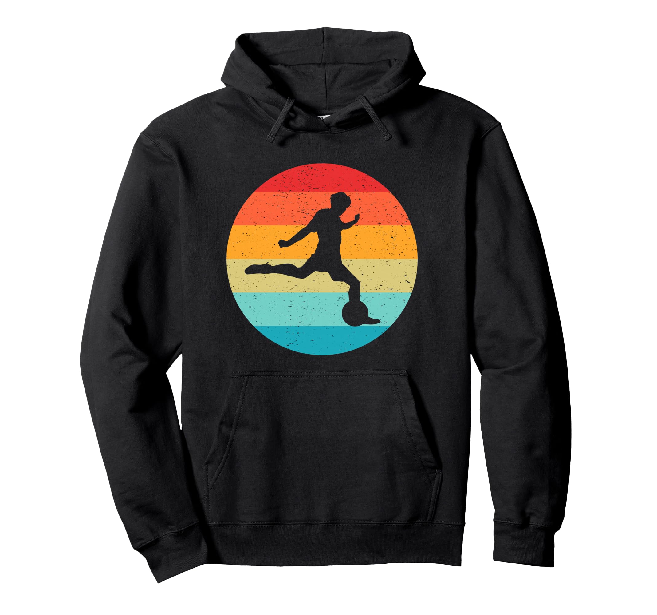 Soccer Player Silhouette Sunset 80S Hoodie - Novelty Apparel Unisex - T-Shirt, Sweatshirt, Hoodie