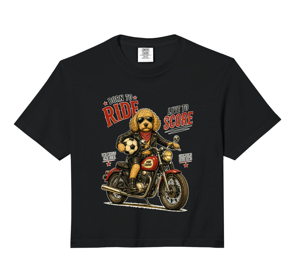 Cockapoo Motorbike Love Footbal Soccer T-Shirt - Graphic Print for Adults - T-Shirt, Sweatshirt, Hoodie