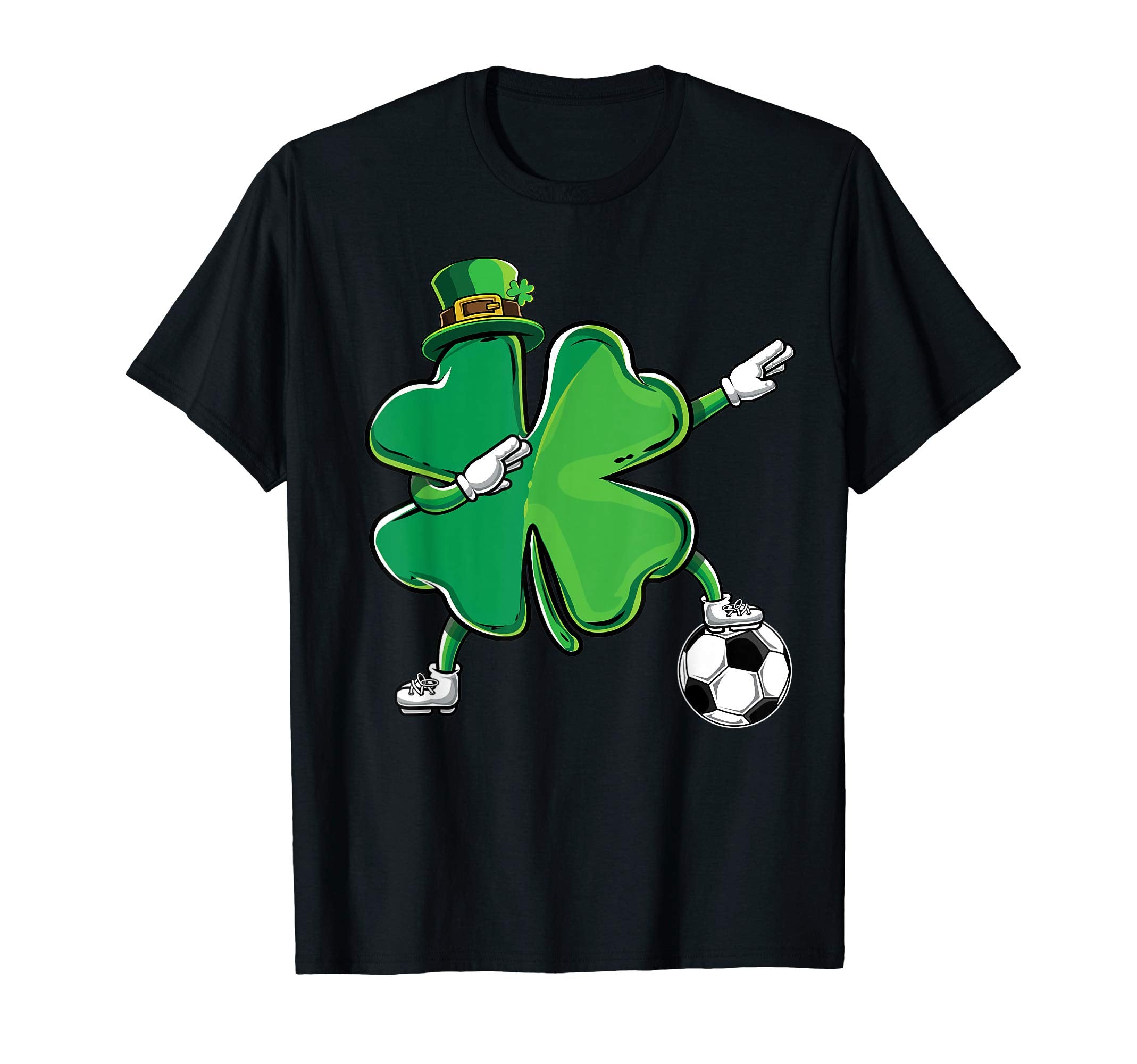 Funny Dabbing Shamrock Dab Soccer T-Shirt - Fun Novelty Design Men Women - T-Shirt, Sweatshirt, Hoodie